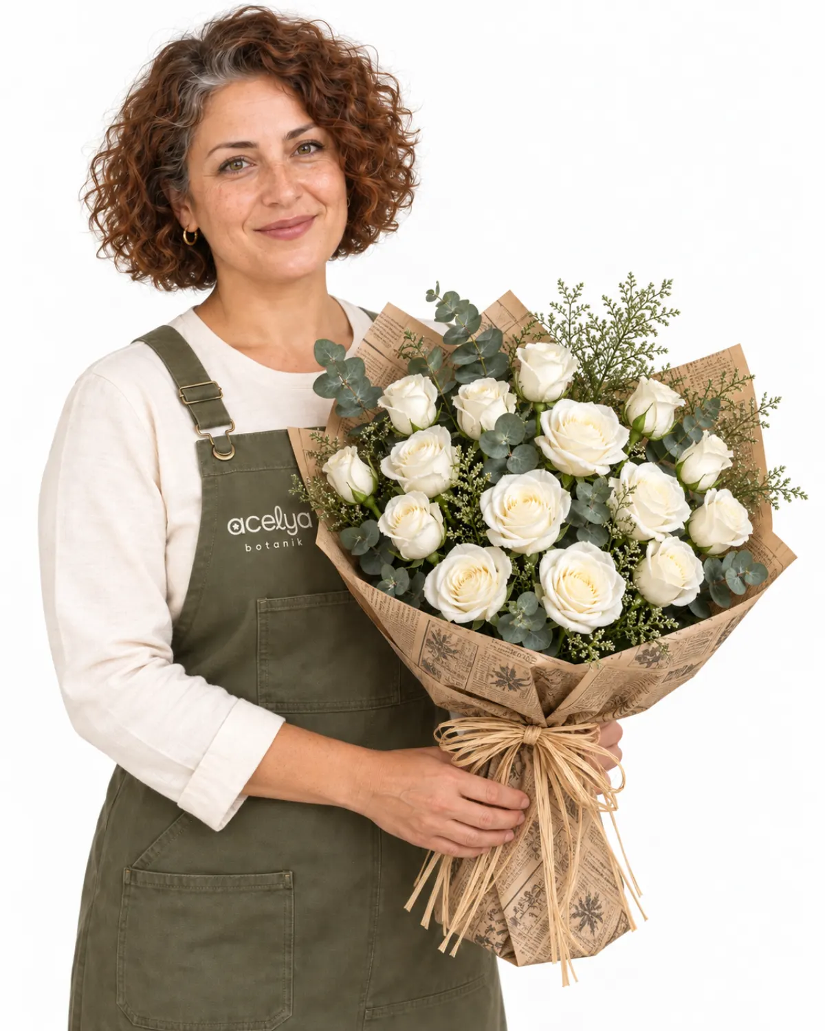 17'li Beyaz Gül Buketi 1