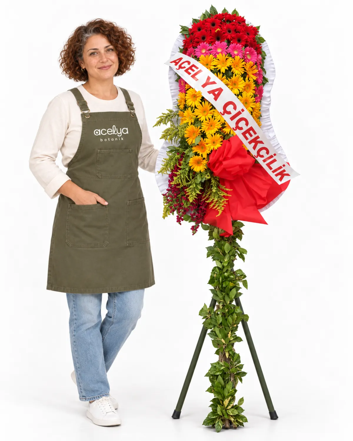 Renkli Gerberalardan Düğün&amp;Açılış İçin Çelenk 1